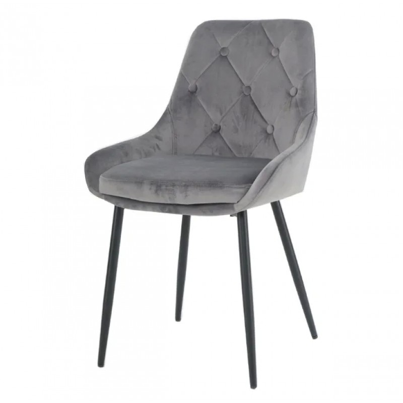 Стілець ALFIE чорний каркас/сірий Intarsio