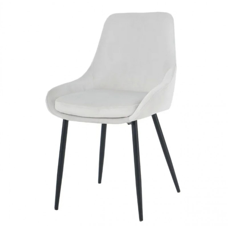 Стілець HUGO чорний каркас/світло-сірий Intarsio