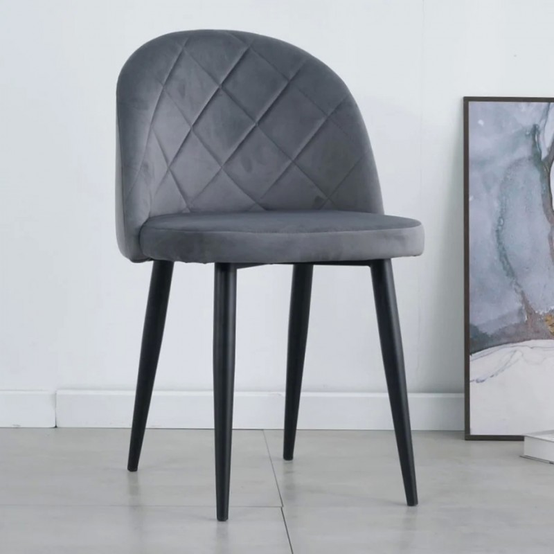 Стілець LULU чорний каркас/сірий Intarsio