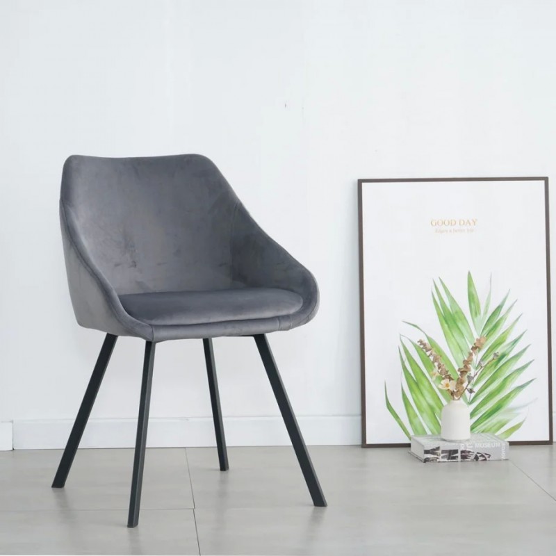 Стілець PEPIO чорний каркас/сірий Intarsio