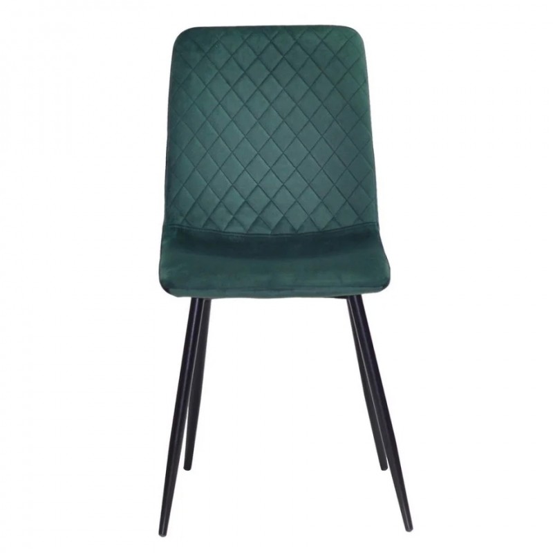 Стілець PERLA чорний каркас / зелений Intarsio