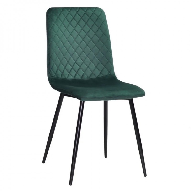 Стілець PERLA чорний каркас / зелений Intarsio