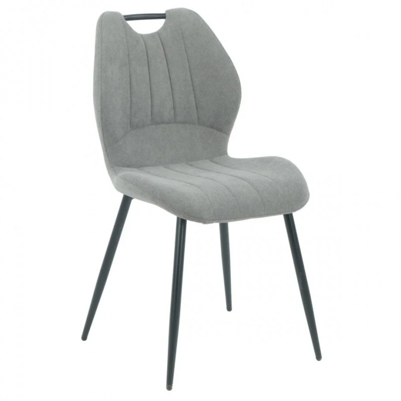 Стілець RICK чорний каркас/темно-сірий тканина Intarsio