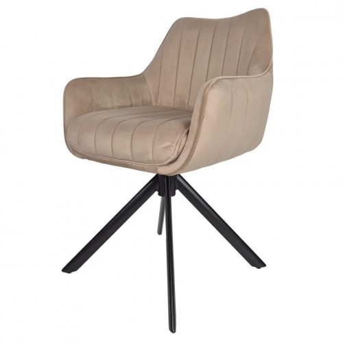 Стілець SALVIA Чорний каркас / Беж Intarsio