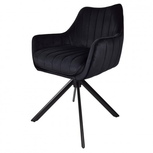 Стілець SALVIA Чорний каркас / Чорний Intarsio