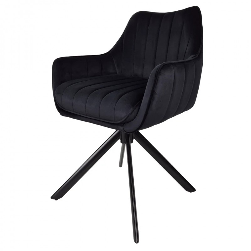 Стілець SALVIA Чорний каркас / Чорний Intarsio