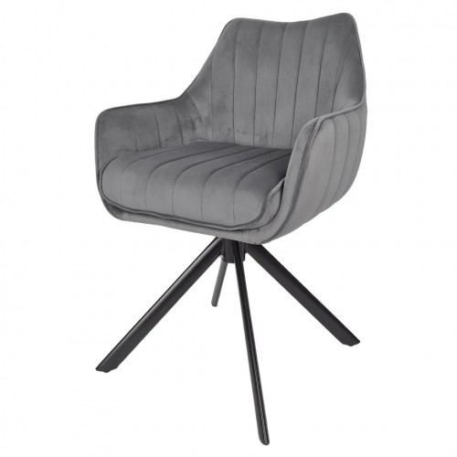 Стілець SALVIA Чорний каркас / Сірий Intarsio
