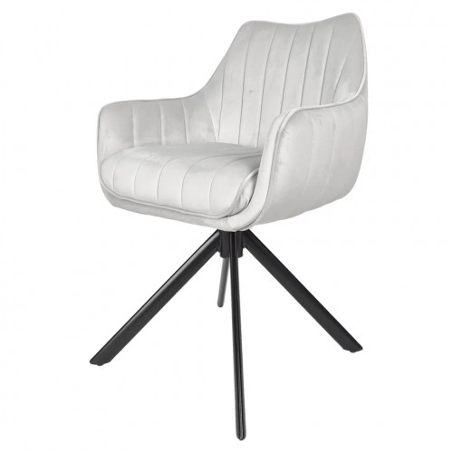 Стілець SALVIA Чорний каркас / Світло-сірий Intarsio