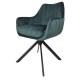 Стілець SALVIA Чорний каркас / Зелений велюр Intarsio