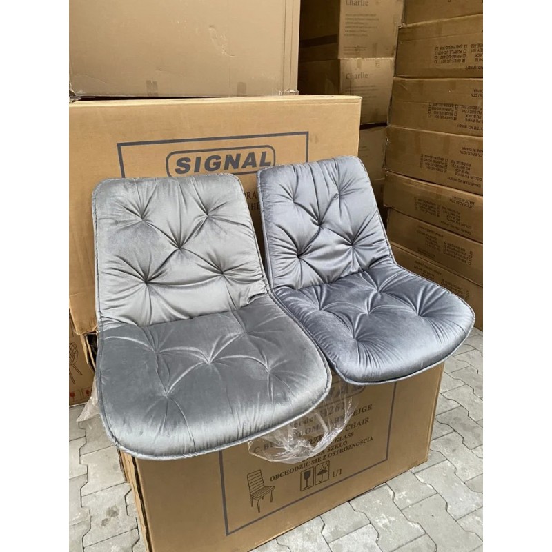 Стілець STYLE чорний / темно-сірий Intarsio