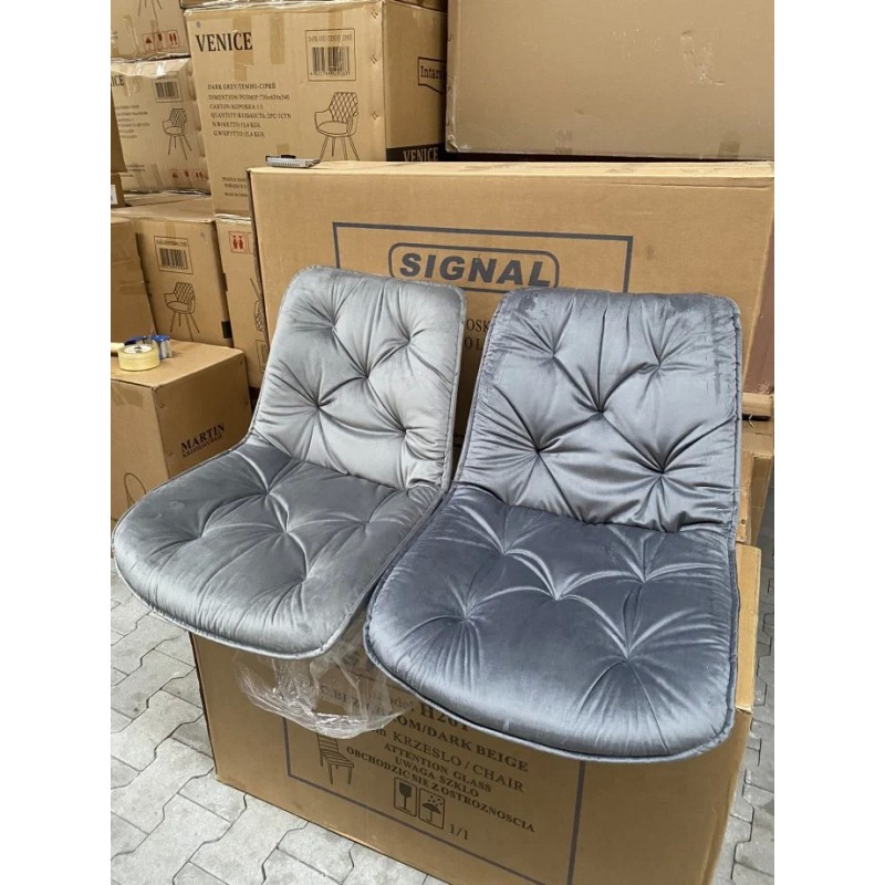 Стілець STYLE чорний / темно-сірий Intarsio