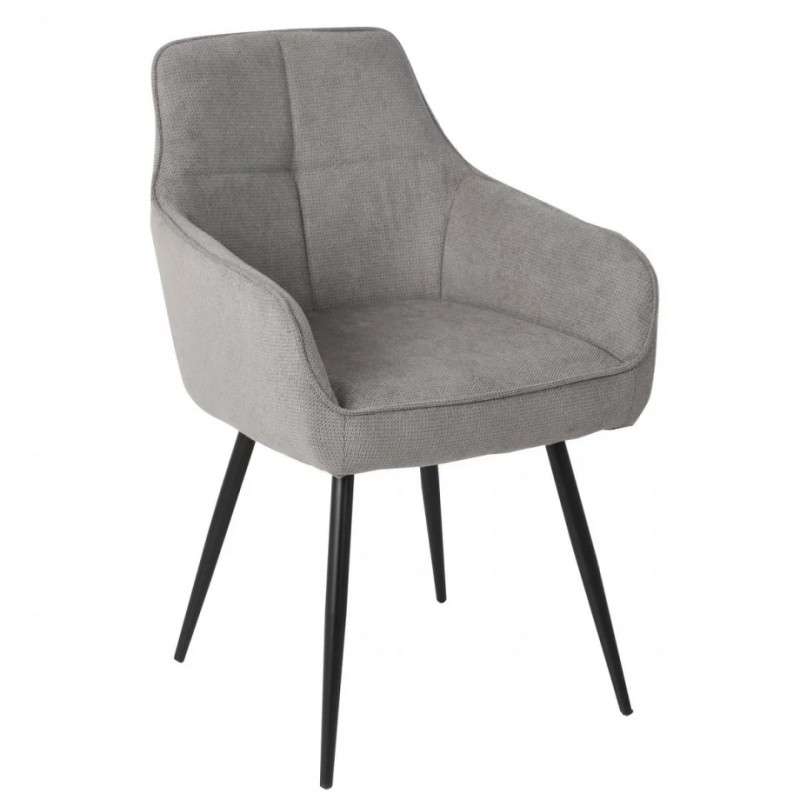 Стілець кухонний DAVID Чорний каркас / Сірий тканина Intarsio