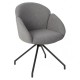 Стілець кухонний оберт 180° LINDA Чорний каркас / Сірий Teddy букле Intarsio