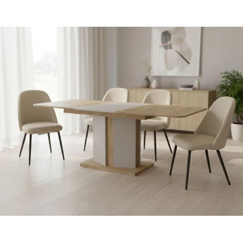 Обідній стіл розкладний CRYSTAL D/K MAX 160(190-220)х90 дуб кремона торро/кашемір Intarsio