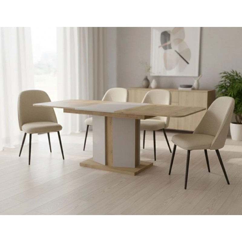 Обідній стіл розкладний CRYSTAL D/K MAX 160(190-220)х90 дуб кремона торро/кашемір Intarsio