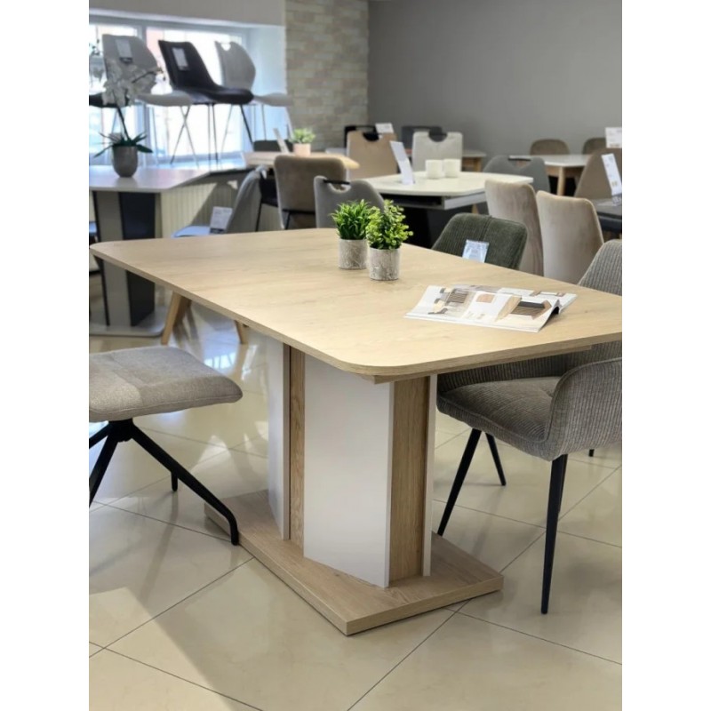 Обідній стіл розкладний CRYSTAL D/K MAX 160(190-220)х90 дуб кремона торро/кашемір Intarsio