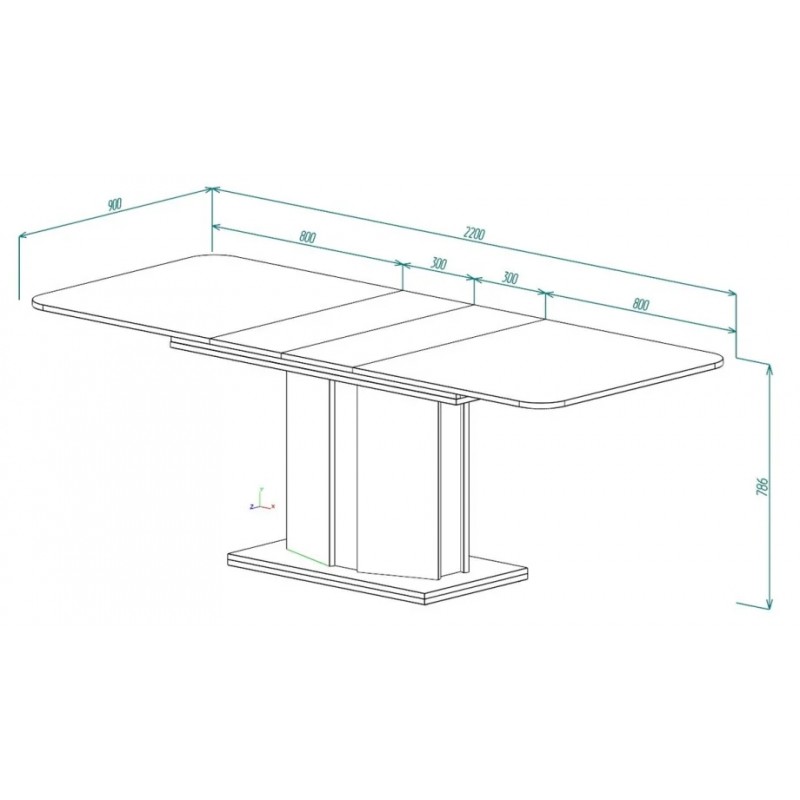 Обідній стіл розкладний CRYSTAL D/K MAX 160(190-220)х90 дуб кремона торро/кашемір Intarsio