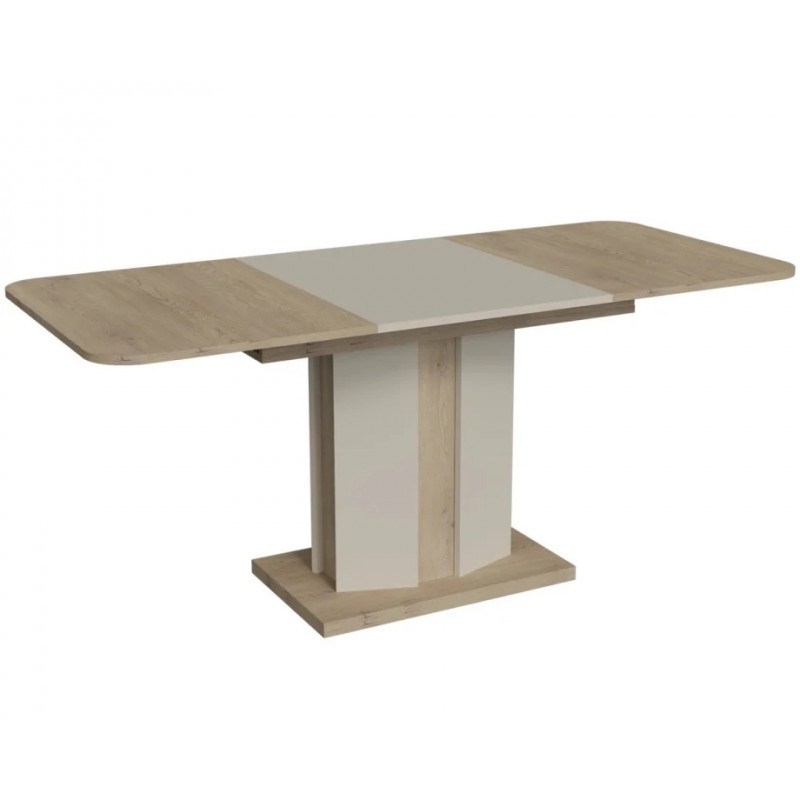 Обідній стіл розкладний CRYSTAL D/S 120(180)х80 дуб кремона котта/стоун бейж Intarsio