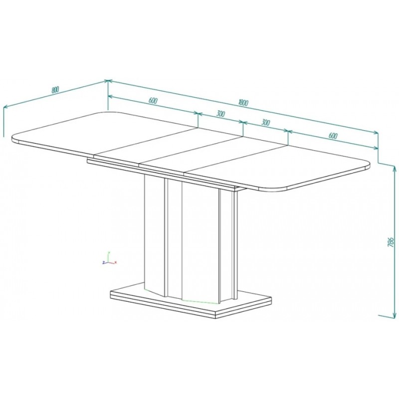 Обідній стіл розкладний CRYSTAL D/S 120(180)х80 дуб кремона котта/стоун бейж Intarsio