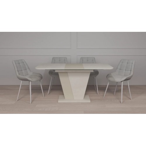 Обідній стіл розкладний FOREST S/K 140(180)х80 стоун бейж/шовковий камінь Intarsio