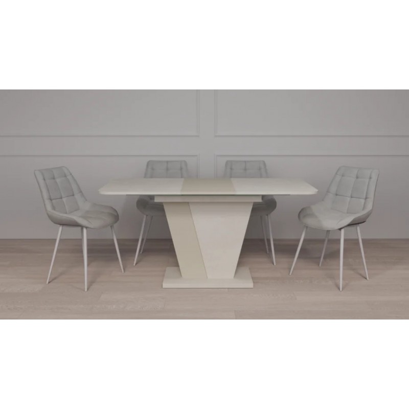 Обідній стіл розкладний FOREST S/K 140(180)х80 стоун бейж/шовковий камінь Intarsio