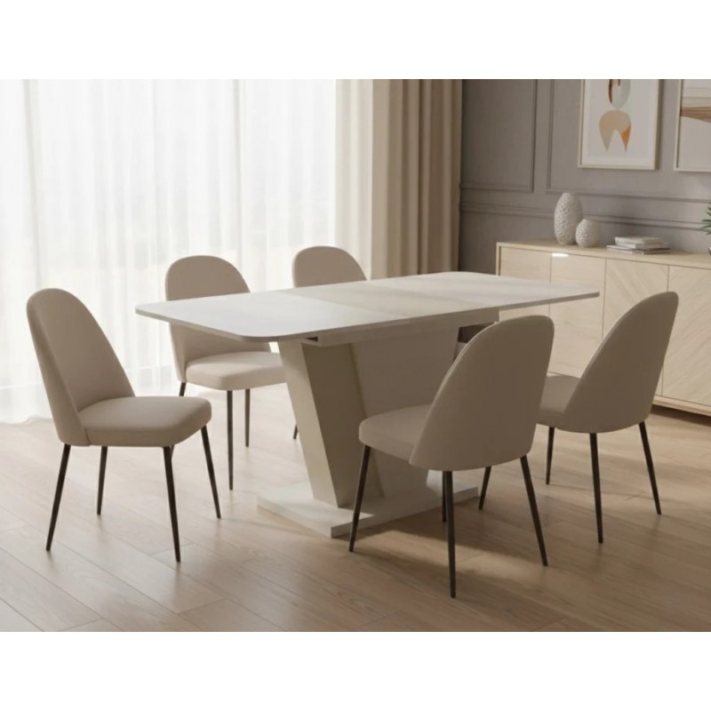 Обідній стіл розкладний FOREST S/K 140(180)х80 стоун бейж/шовковий камінь Intarsio