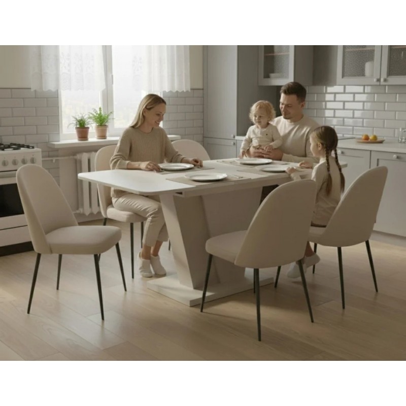 Обідній стіл розкладний FOREST S/K 140(180)х80 стоун бейж/шовковий камінь Intarsio