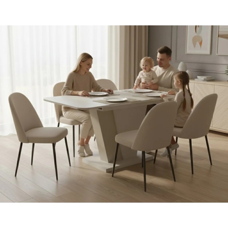 Обідній стіл розкладний FOREST S/K 140(180)х80 стоун бейж/шовковий камінь Intarsio