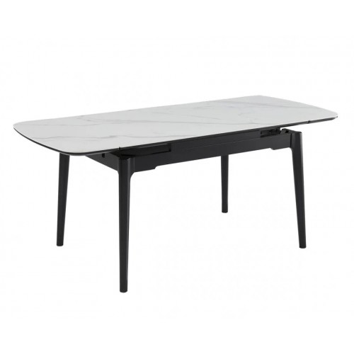 Стіл DUBLIN CERAMIC 120(180)*80 білий мат/чорний каркас Intarsio