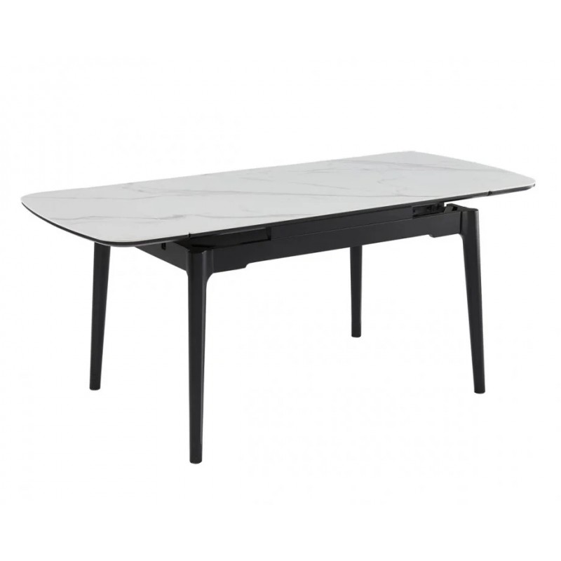 Стіл DUBLIN CERAMIC 120(180)*80 білий мат/чорний каркас Intarsio