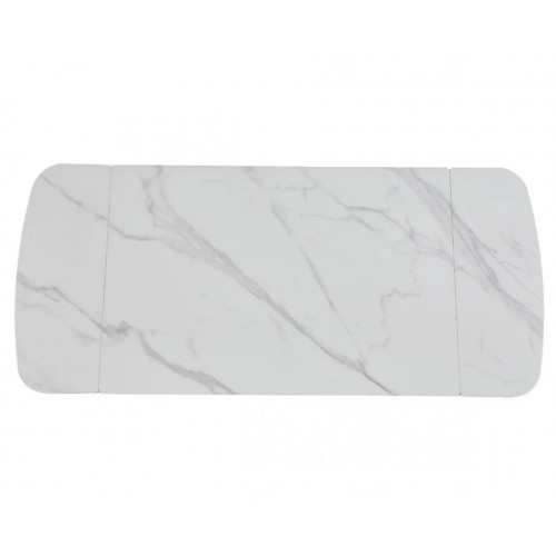 Стіл DUBLIN CERAMIC 120(180)*80 білий мат/чорний каркас Intarsio