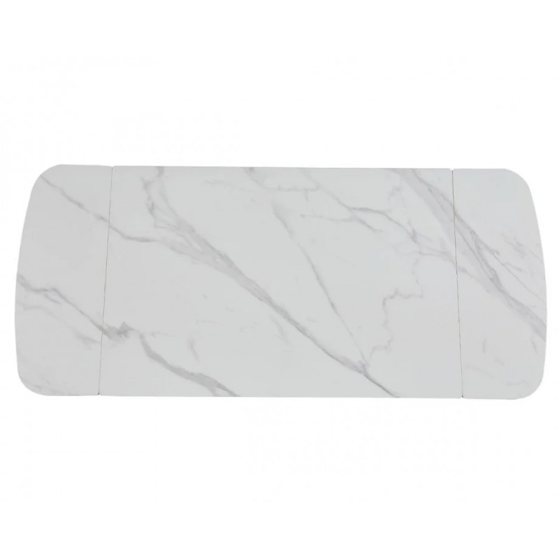 Стіл DUBLIN CERAMIC 120(180)*80 білий мат/чорний каркас Intarsio