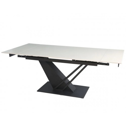 Стіл FERNANDO CERAMIC 140(200)*90 бежевий/чорний Intarsio