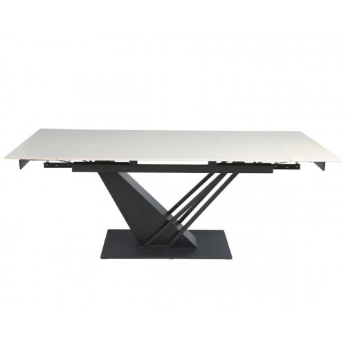 Стіл FERNANDO CERAMIC 140(200)*90 бежевий/чорний Intarsio