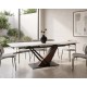Стіл FERNANDO CERAMIC 140(200)*90 бежевий/темний горіх Intarsio
