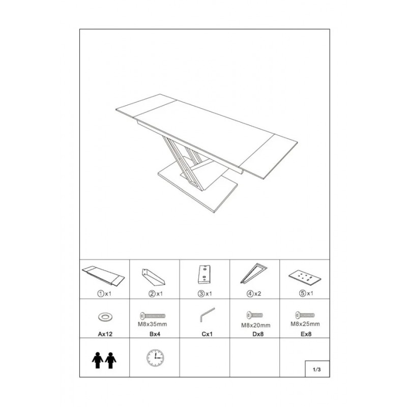 Стіл FERNANDO CERAMIC 140(200)*90 бежевий/темний горіх Intarsio