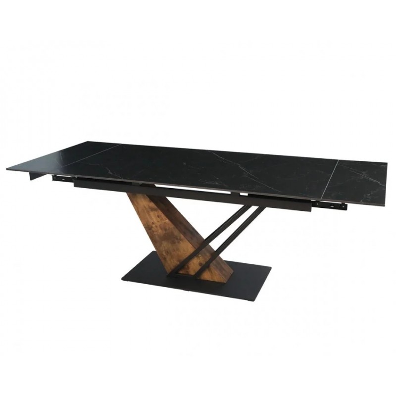 Стіл FERNANDO CERAMIC 160(220)*90 чорний мат/старий дуб Intarsio Стіл FERNANDO CERAMIC 160(220)*90 чорний мат/старий дуб Intarsio