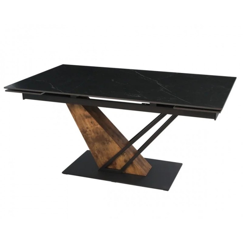Стіл FERNANDO CERAMIC 160(220)*90 чорний мат/старий дуб Intarsio Стіл FERNANDO CERAMIC 160(220)*90 чорний мат/старий дуб Intarsio