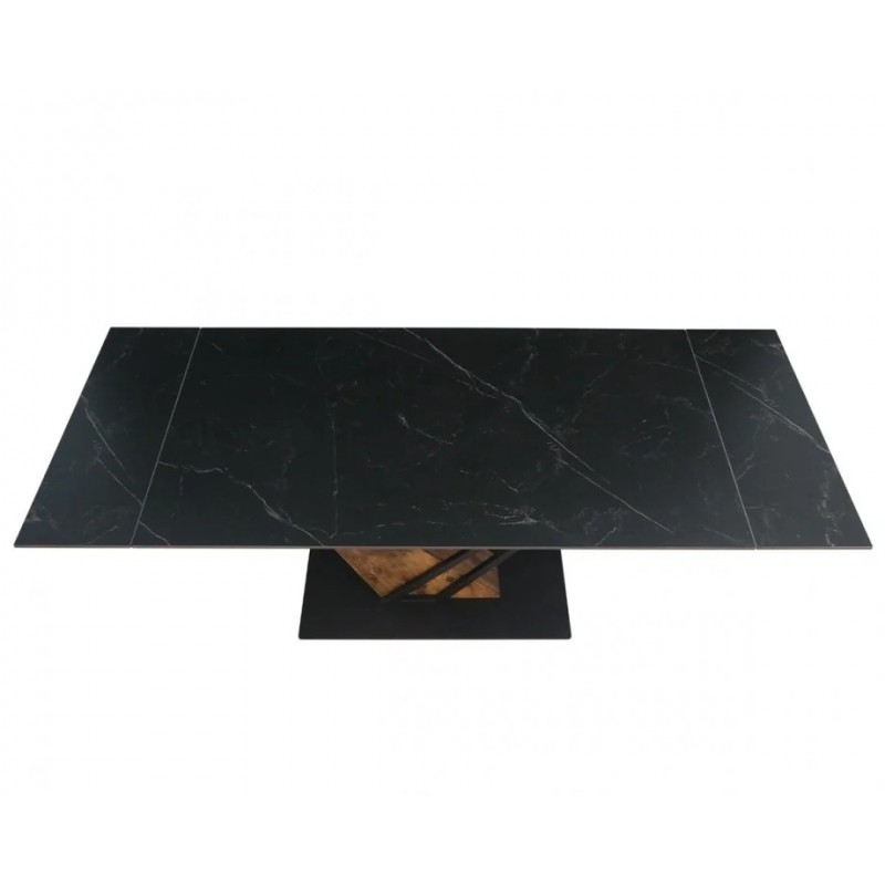 Стіл FERNANDO CERAMIC 160(220)*90 чорний мат/старий дуб Intarsio Стіл FERNANDO CERAMIC 160(220)*90 чорний мат/старий дуб Intarsio