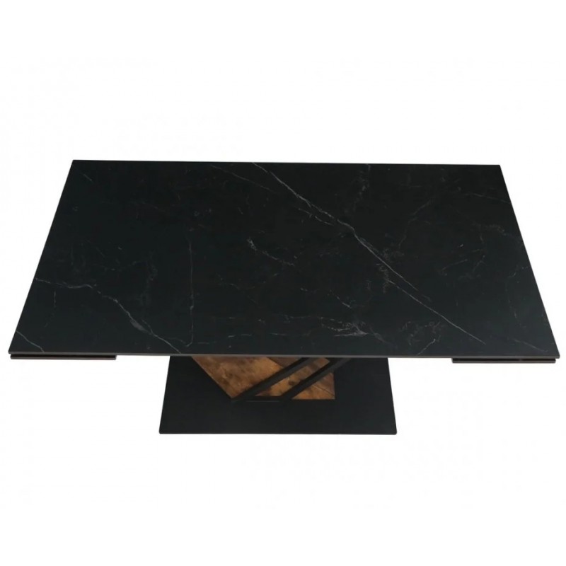 Стіл FERNANDO CERAMIC 160(220)*90 чорний мат/старий дуб Intarsio Стіл FERNANDO CERAMIC 160(220)*90 чорний мат/старий дуб Intarsio