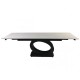 Стіл OVIDIO CERAMIC 160(240)*90 білий дуб/чорний каркас Intarsio