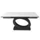 Стіл OVIDIO CERAMIC 160(240)*90 білий дуб/чорний каркас Intarsio