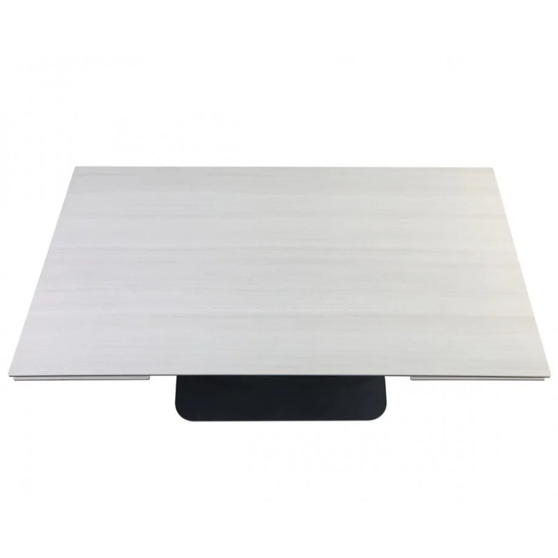Стіл OVIDIO CERAMIC 160(240)*90 білий дуб/чорний каркас Intarsio