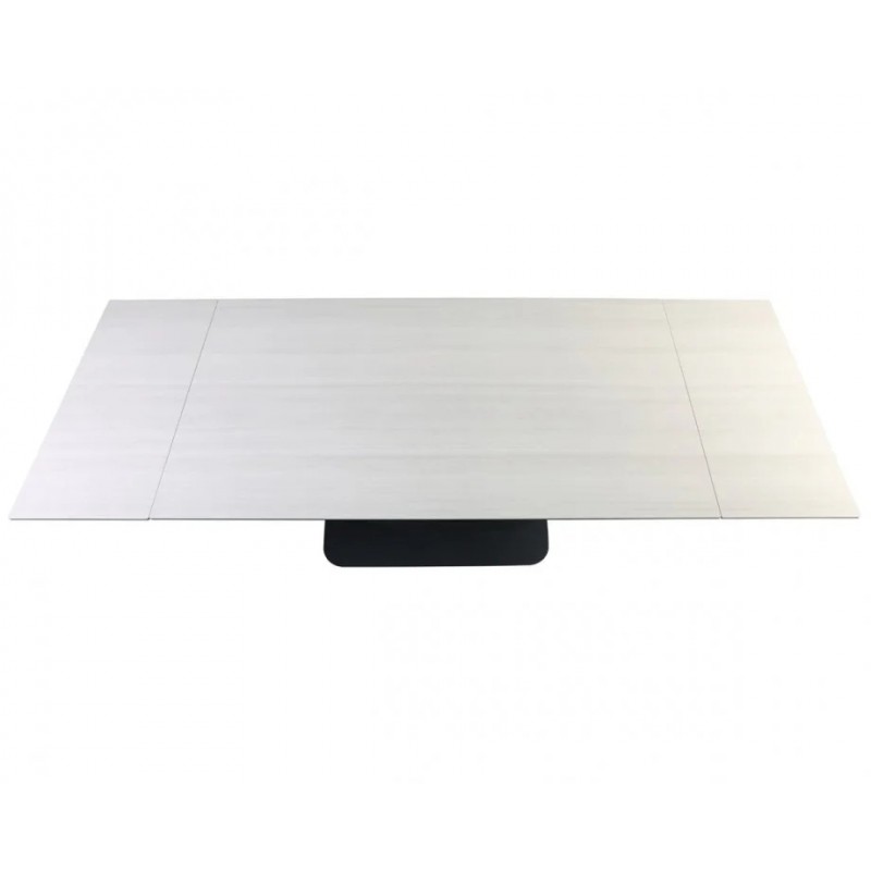 Стіл OVIDIO CERAMIC 160(240)*90 білий дуб/чорний каркас Intarsio