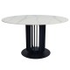 Стіл обідній OLYMPIA CERAMIC стіл білий мат/чорний д,130 Intarsio