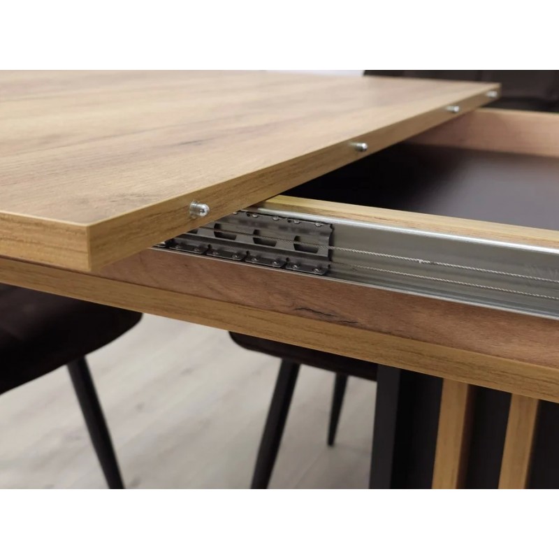 Стіл обідній рокладний TREND D-C MAX 160(210)x90 Дуб крафт золотий / Чорний Intarsio