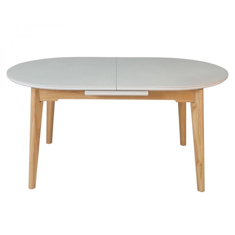 Стіл обідній розкладний ALBERTO CERAMIC 160(200)*90 бежевий мат/дерево Intarsio