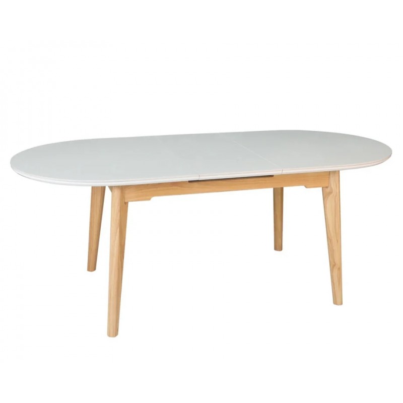 Стіл обідній розкладний ALBERTO CERAMIC 160(200)*90 бежевий мат/дерево Intarsio