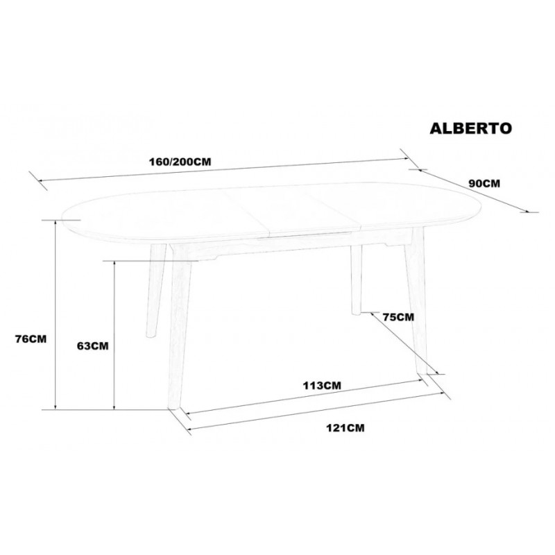 Стіл обідній розкладний ALBERTO CERAMIC 160(200)*90 бежевий мат/дерево Intarsio
