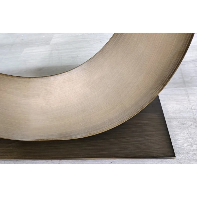 Стіл обідній розкладний AMELIA CERAMIC 160(240)*90 стіл чорний мат/бронзовий Intarsio